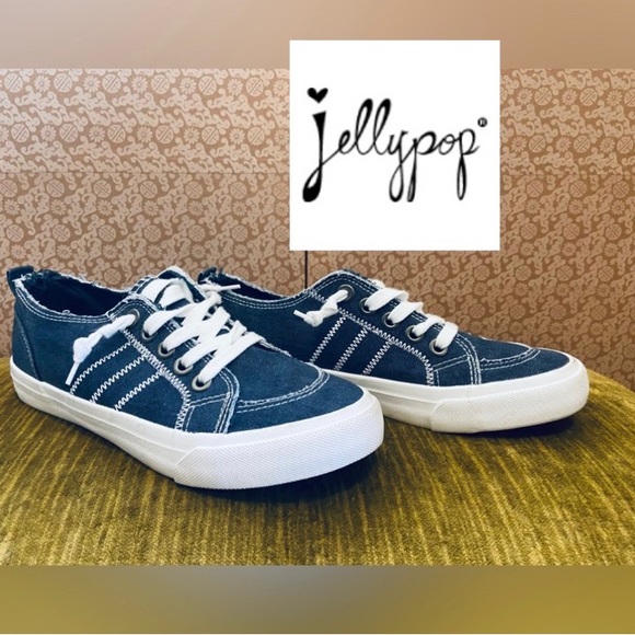 Jellypop Shoes Jellypop Adorable Denim Platform Canvas Sneakers